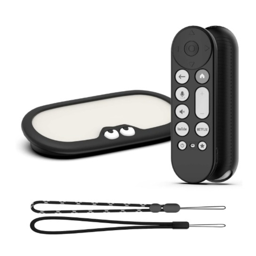 AGENTNANO Google TV Streamer 4K Remote Sleeve Black Silicone Case with Lanyard